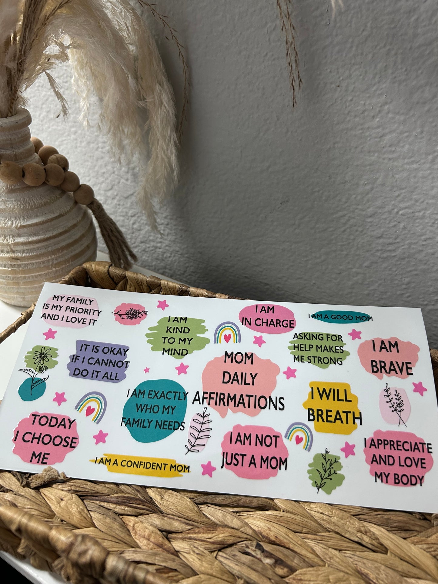 Mom Affirmations UvDTF wrap