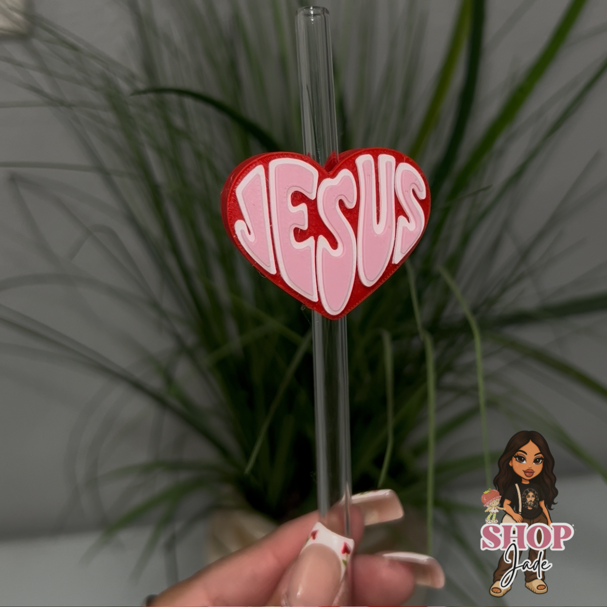 Jesus Heart Straw toppers