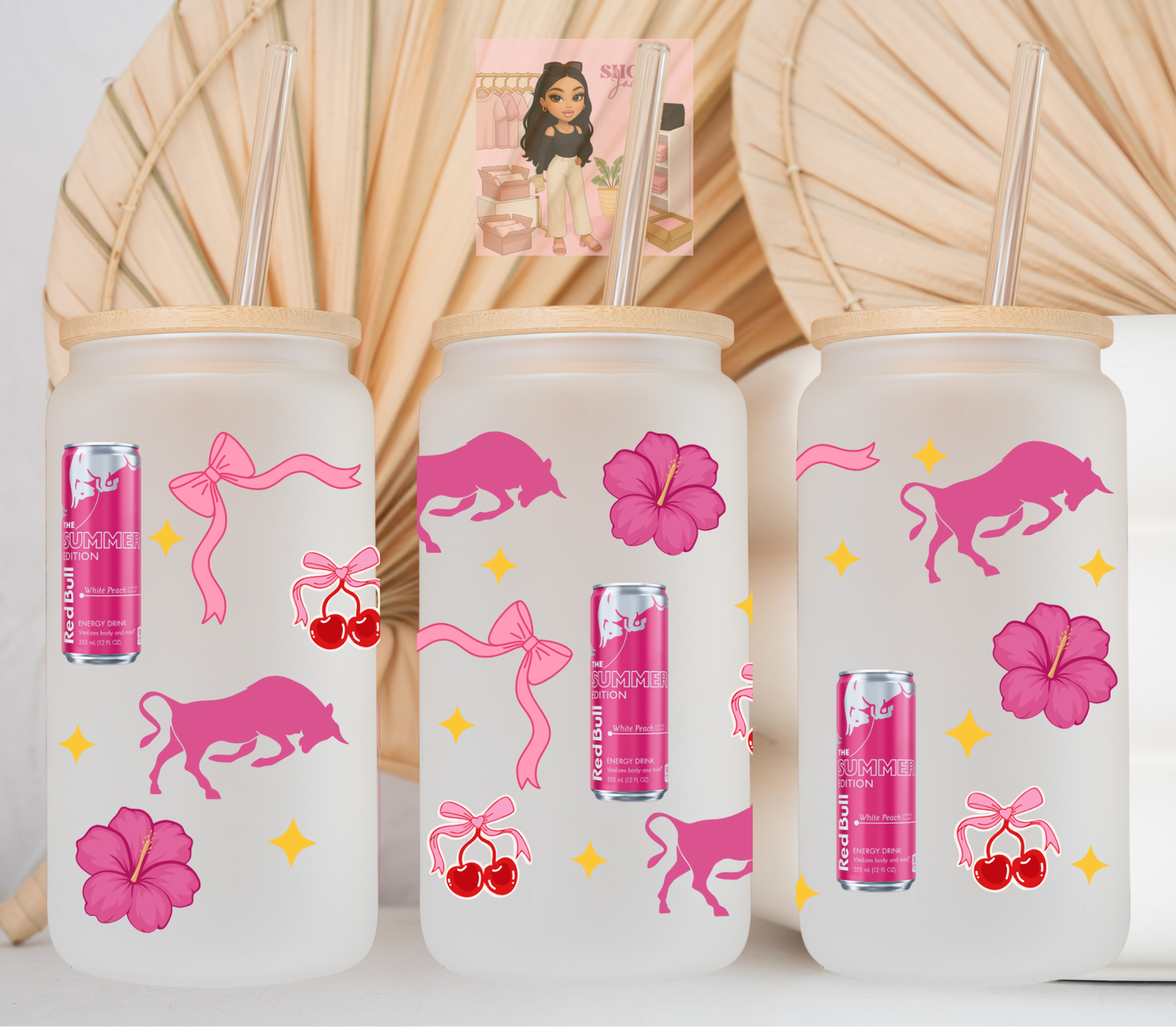 Sweet peach/ Pink drink UvDTF cup wraps