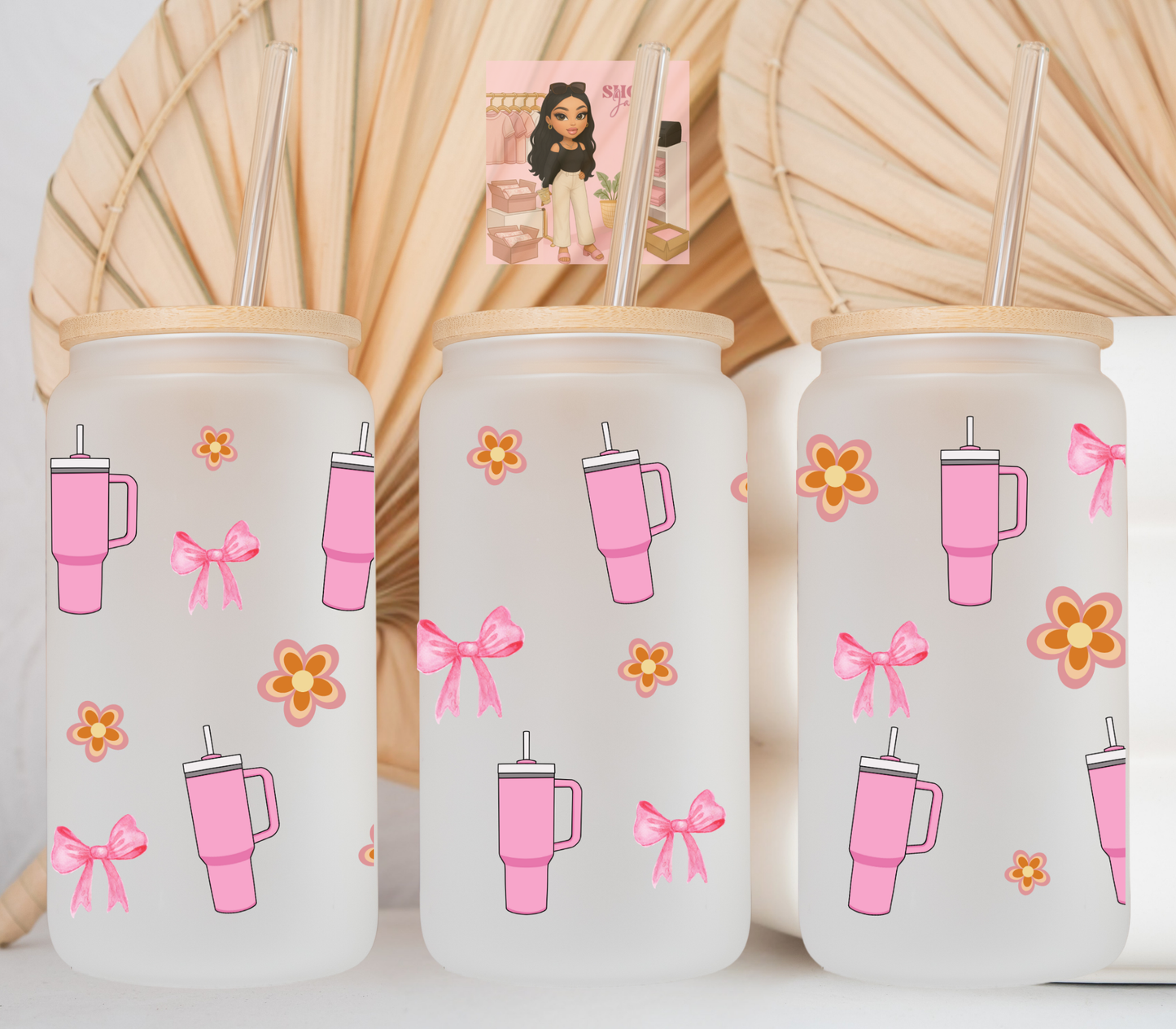 Pink Tumbler Girly UvDTF cup wraps