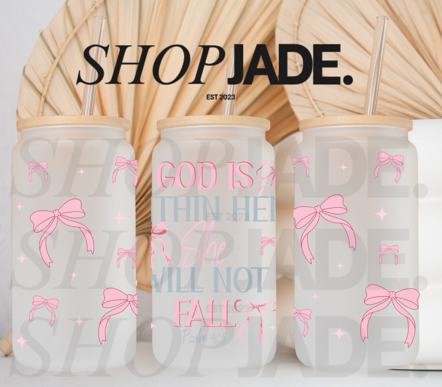 Faith She Will Not Fall Bows UvDTF Cup Wraps