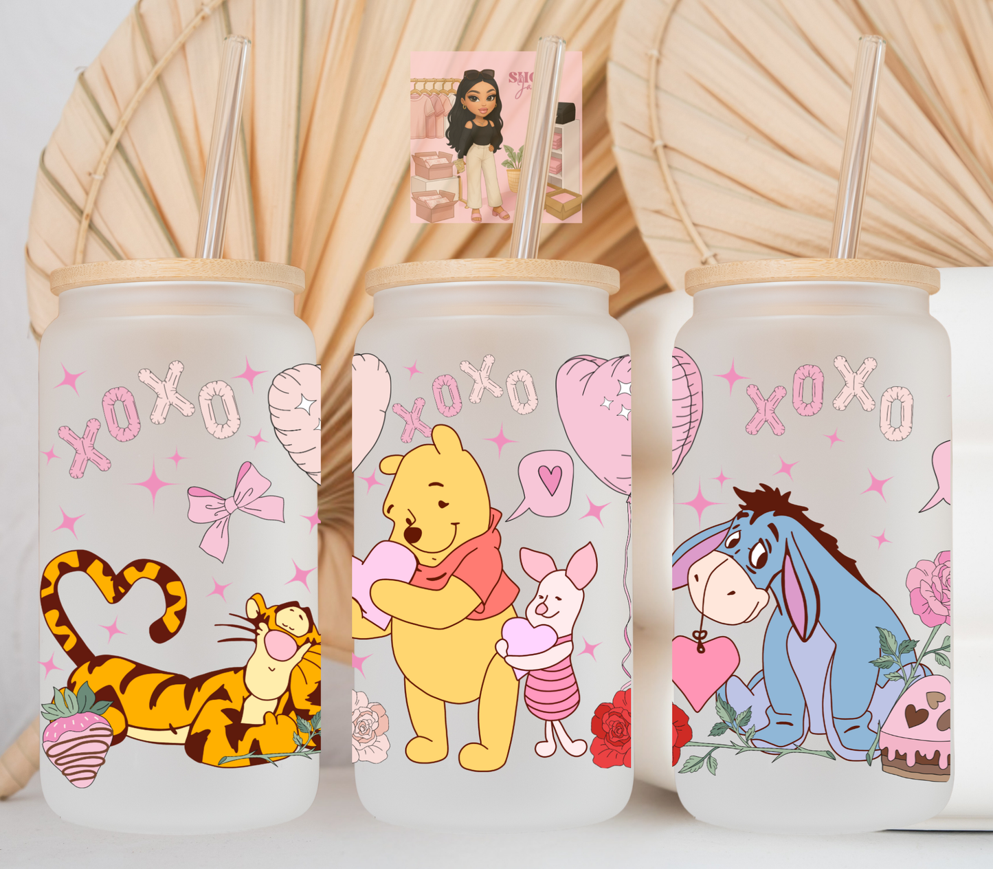 Valentines XoXo Bear & Friends UvDTF cup wraps