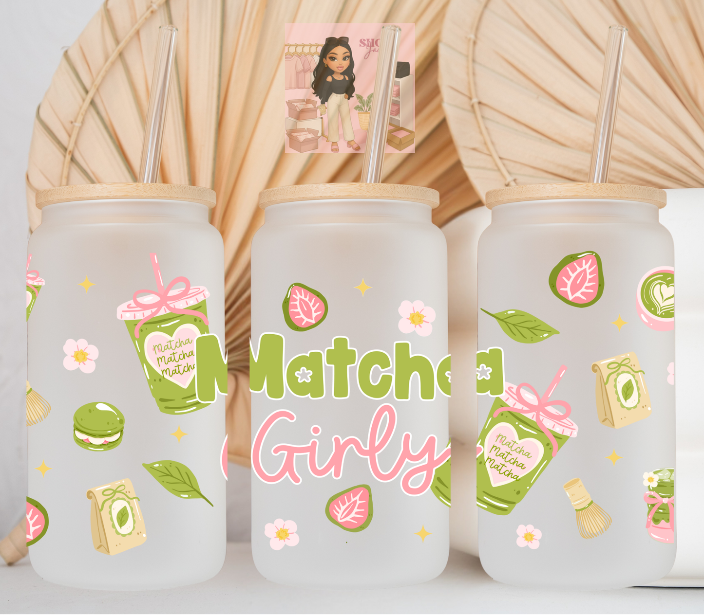 Matcha Girly UvDTF cup wraps