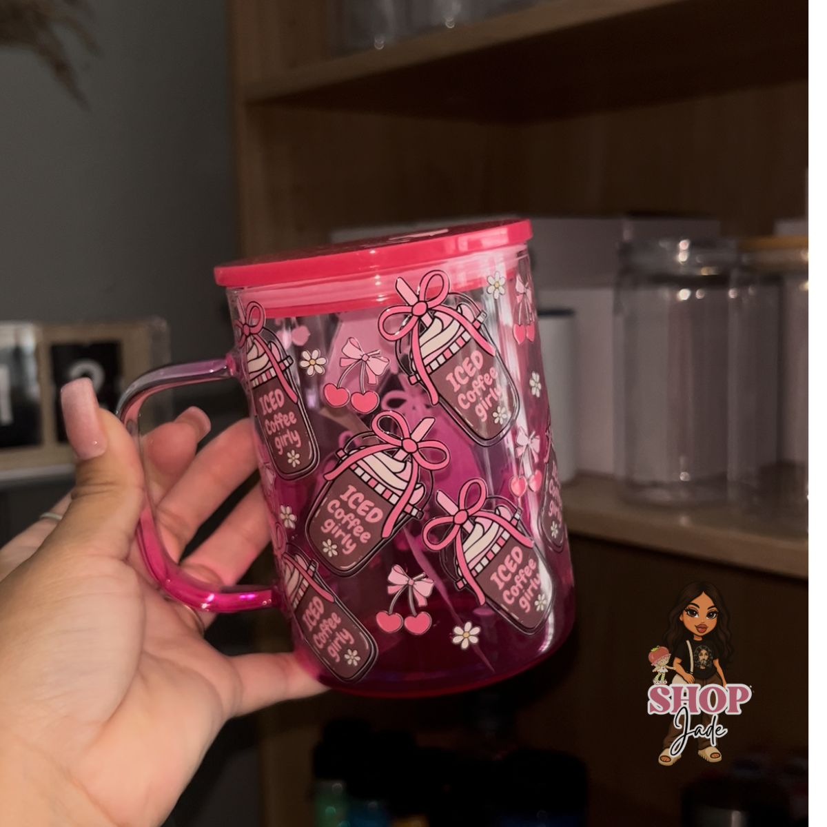 Ombre Hot Pink Jelly Mugs 17oz