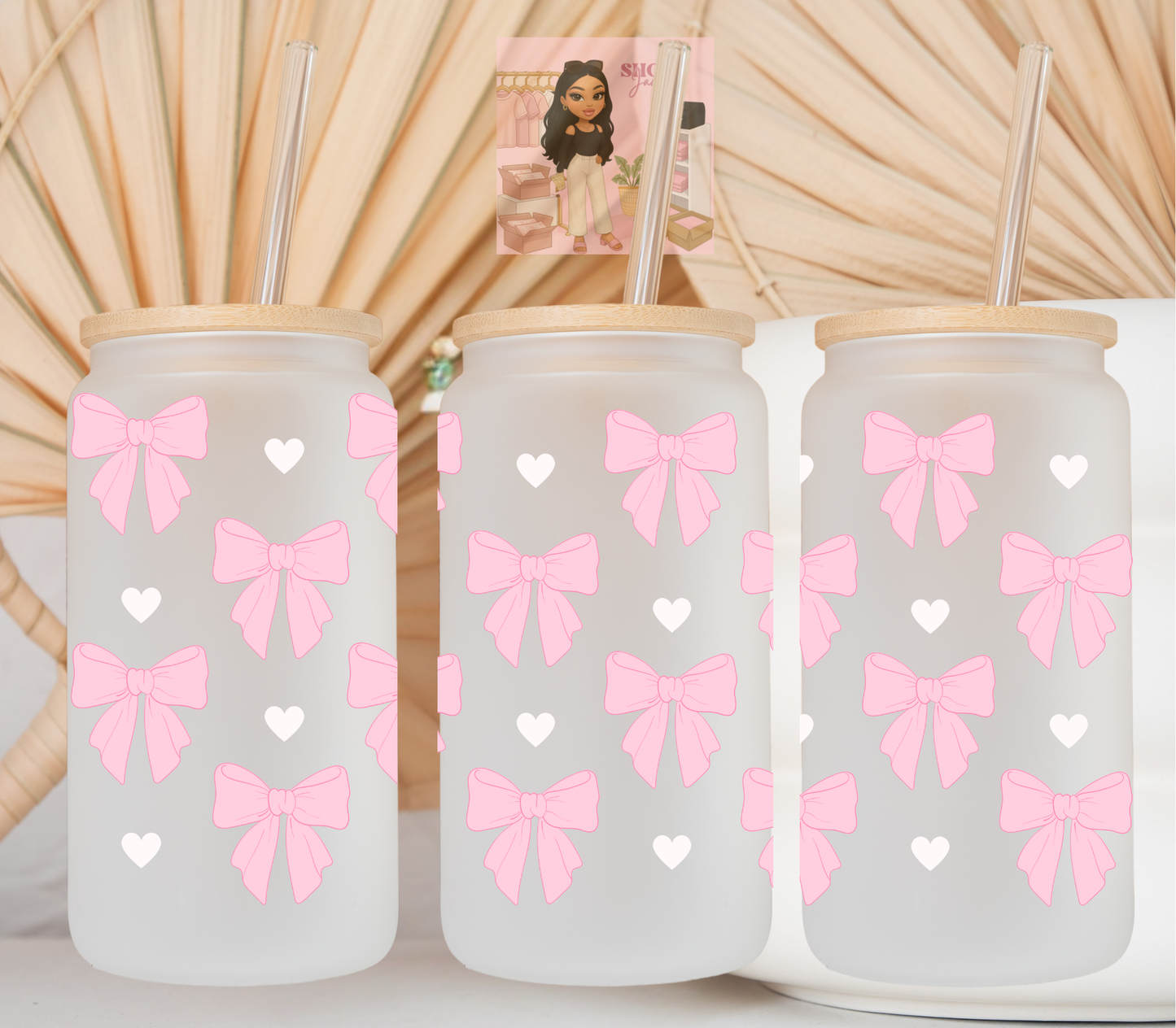 #1 Thick Bows & Hearts UvDTF cup wraps