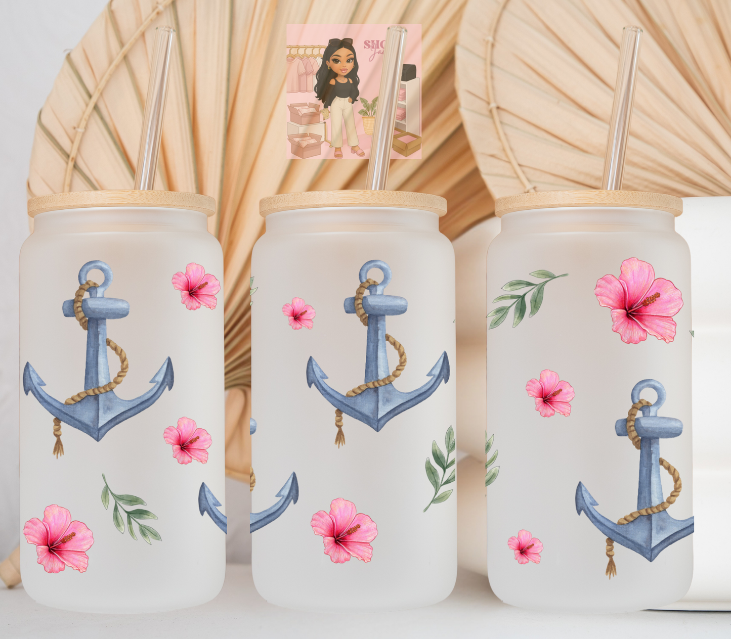 Anchor Flowers UvDTF cup wraps