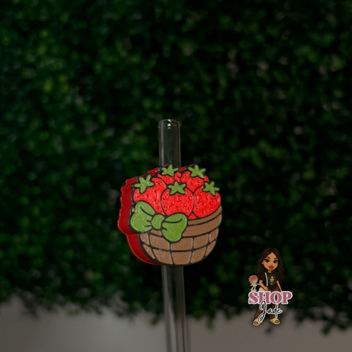 Strawberry basket Straw toppers