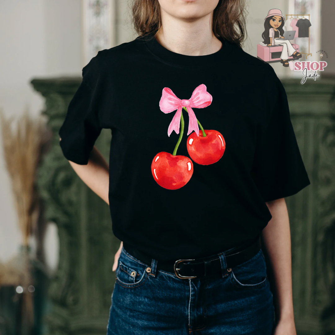 Cherry Bow Tees