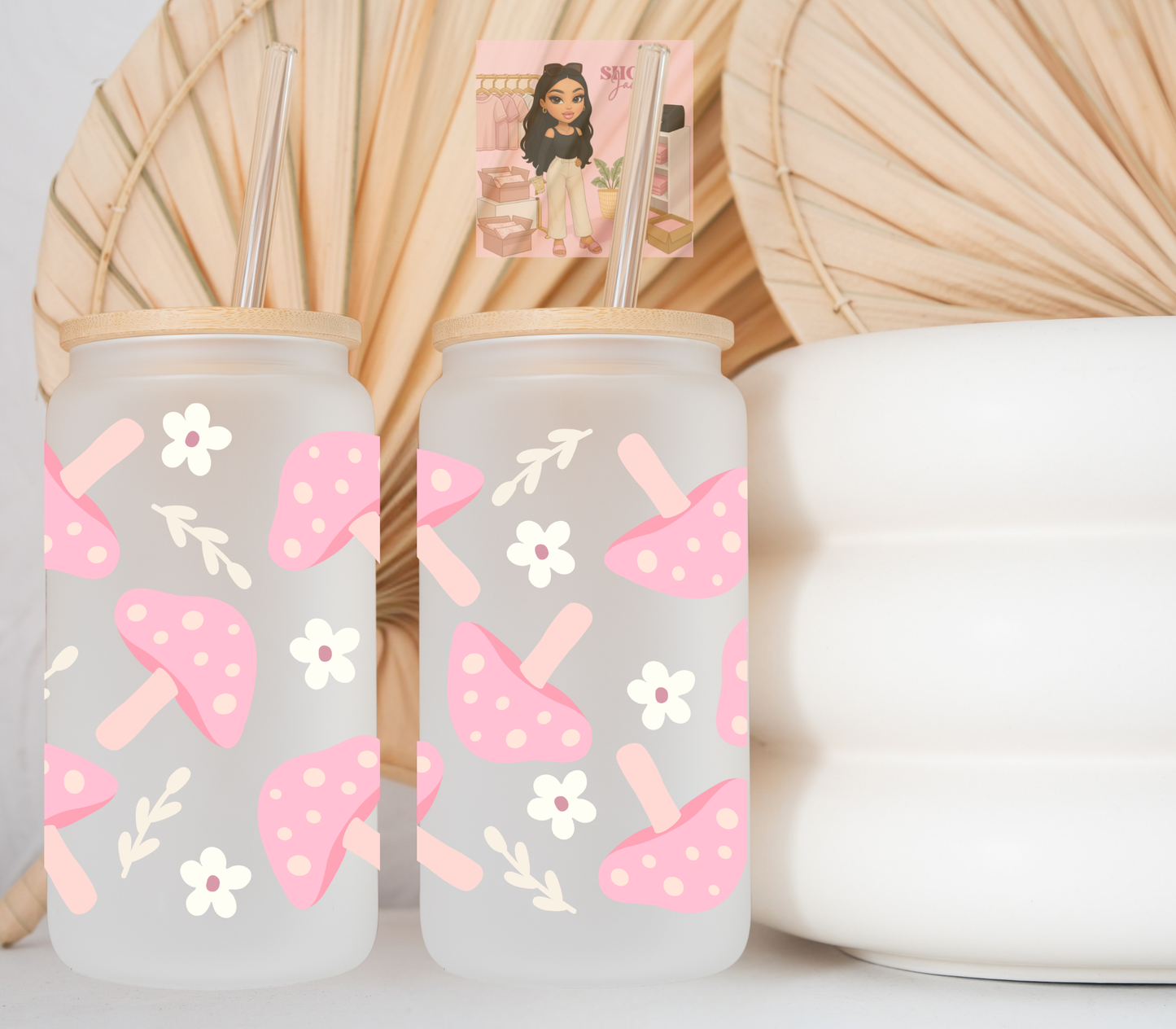 Pink Mushrooms UvDTF cup wraps