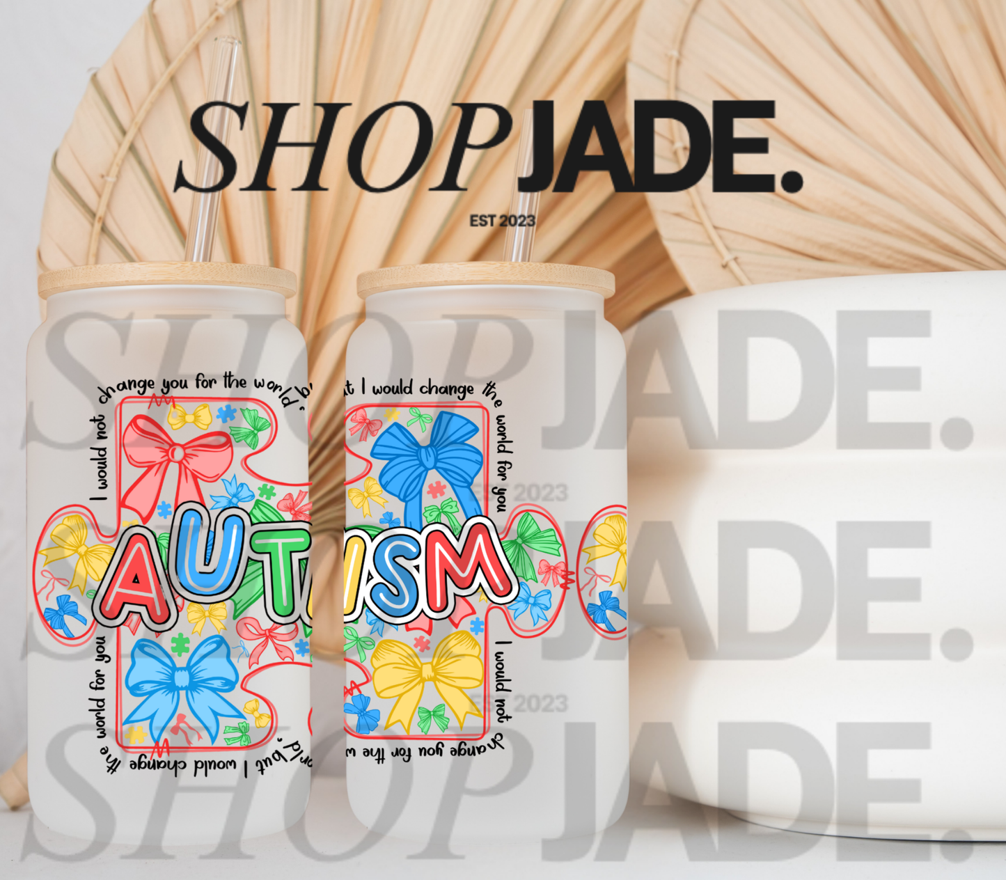 Autism Bows Uv DTF Cup Wraps