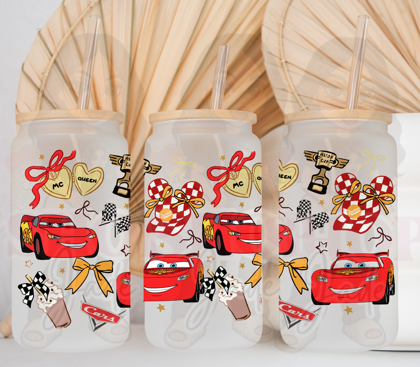 Red Car Coquette UvDTF cup wraps