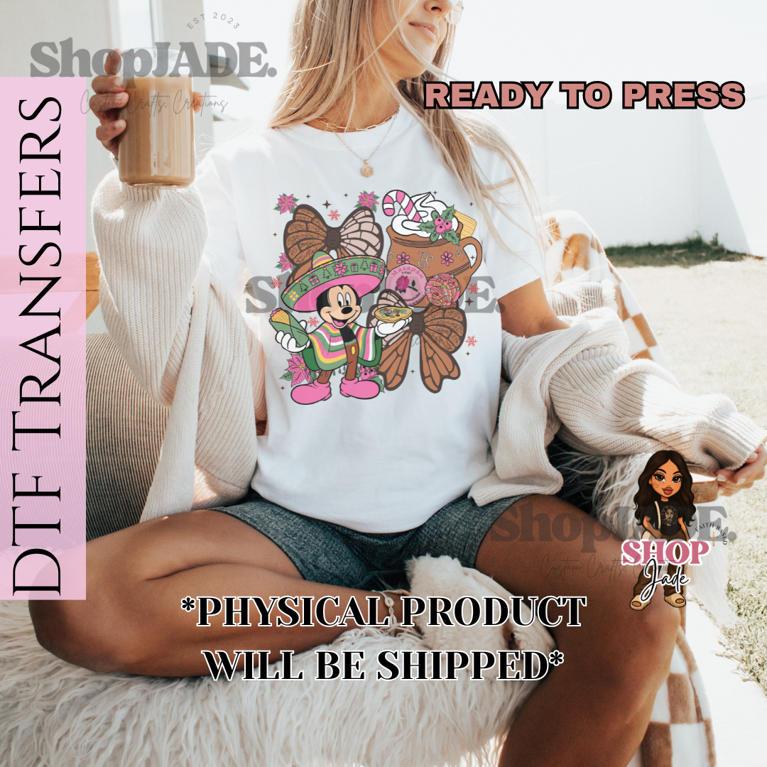 CH71 Mexican Christmas Mouse DTF Transfers (Ready to Press)