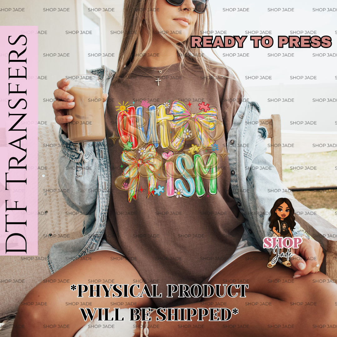 A3 Autism Brushstroke DTF Transfers (Ready to Press)