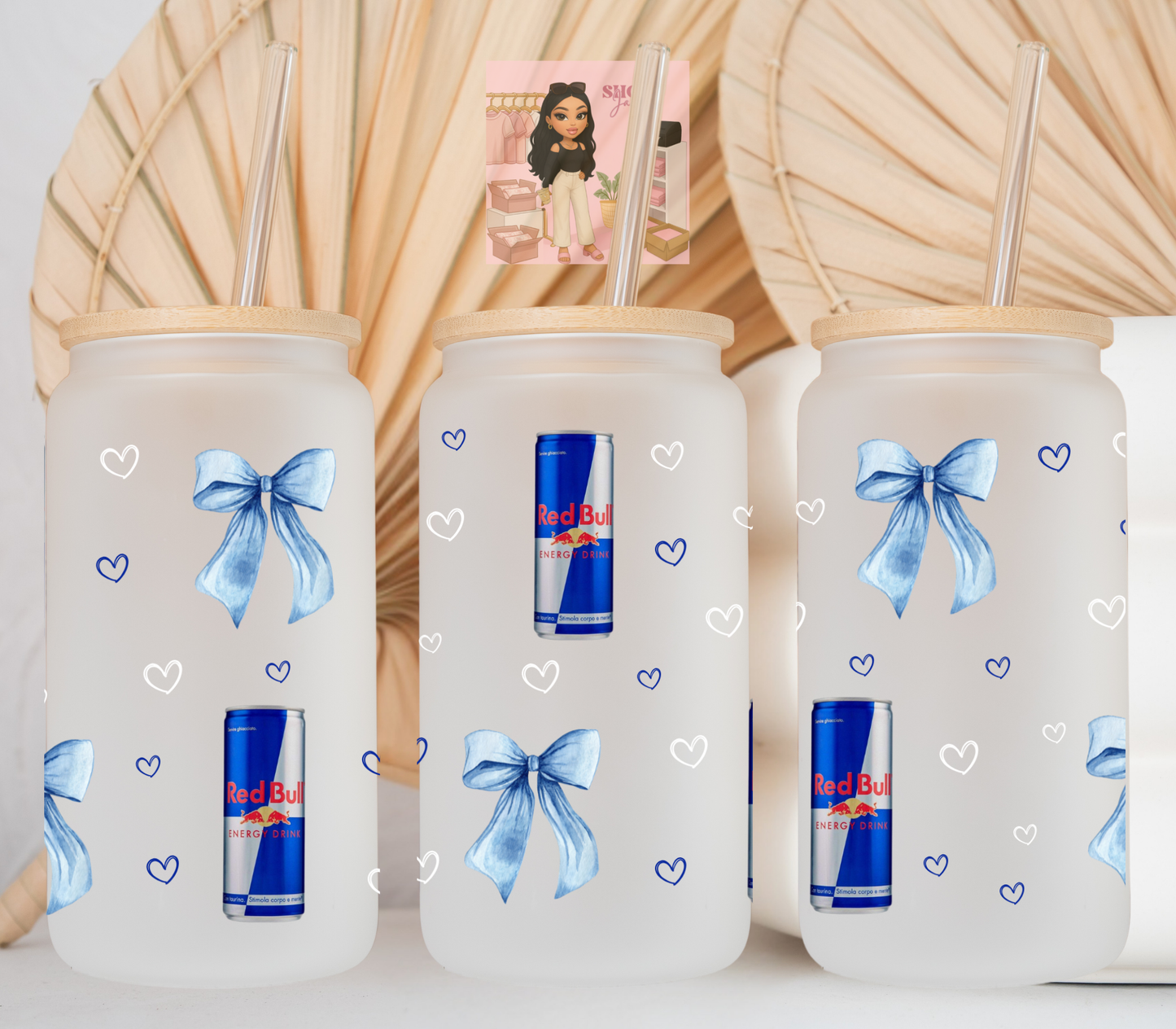 Red B , Hearts, & Bows UvDTF cup wraps