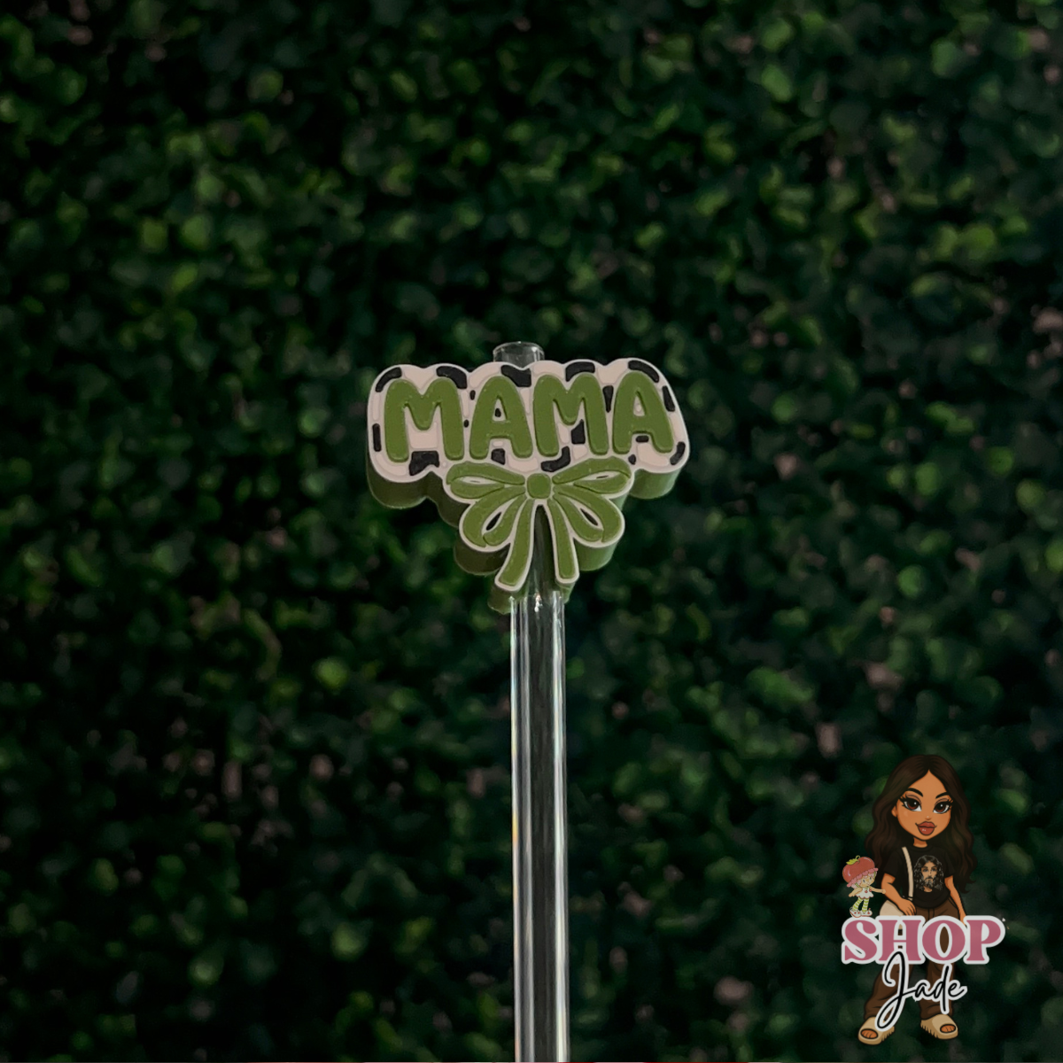 Military Green Checkered Straw toppers