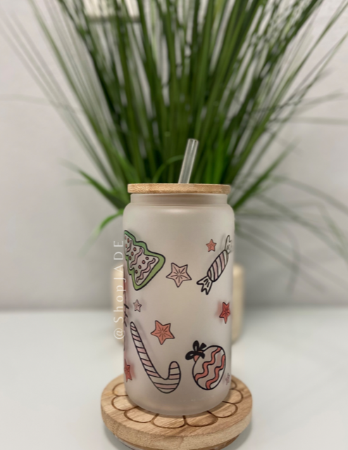 Kitty Grinchy Christmas Glass Cup