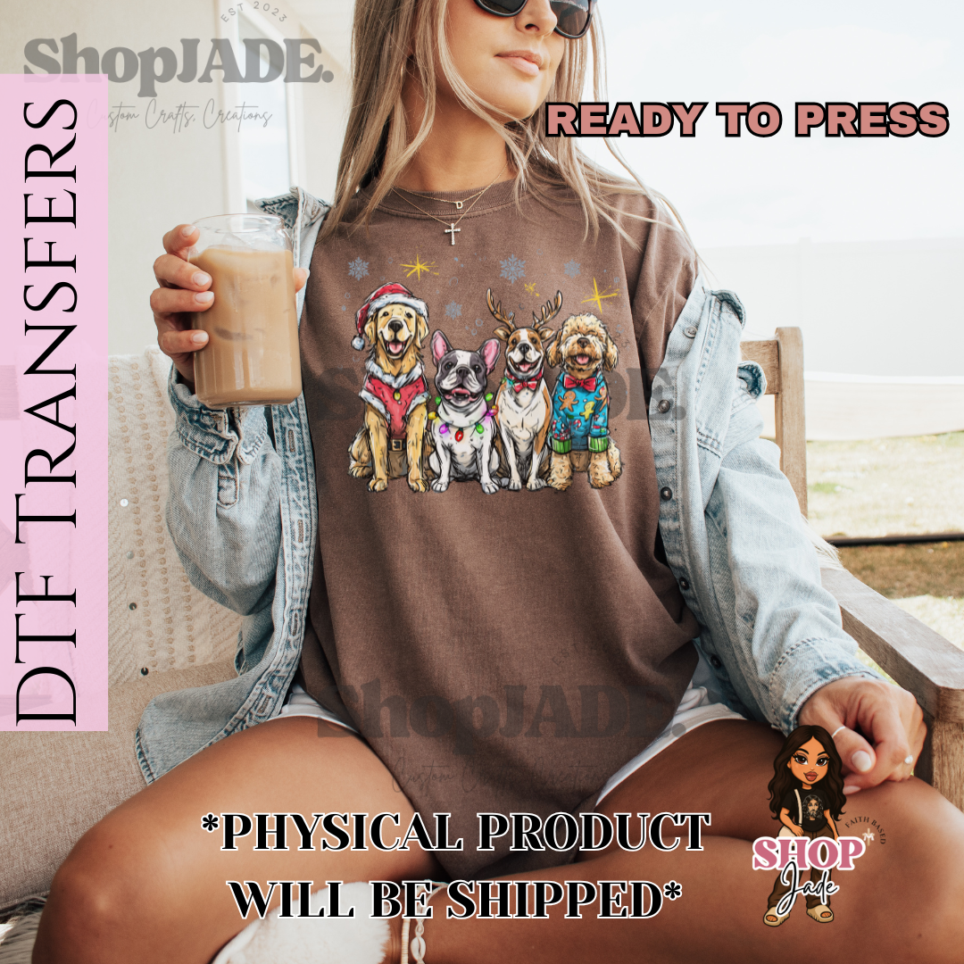 CH70 Christmas Dogs DTF Transfers (Ready to Press)