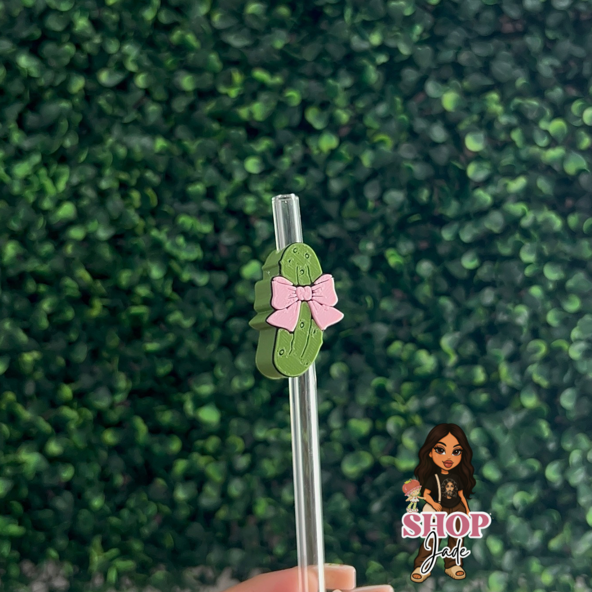 Coquette Pickle Straw toppers