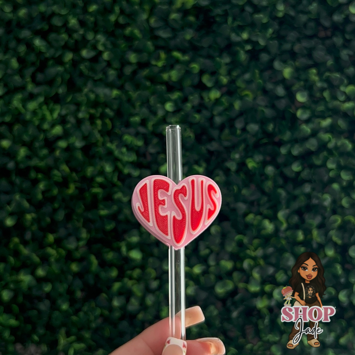 Jesus Pink Straw toppers