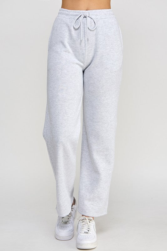 Fleece straight leg high rise sweats