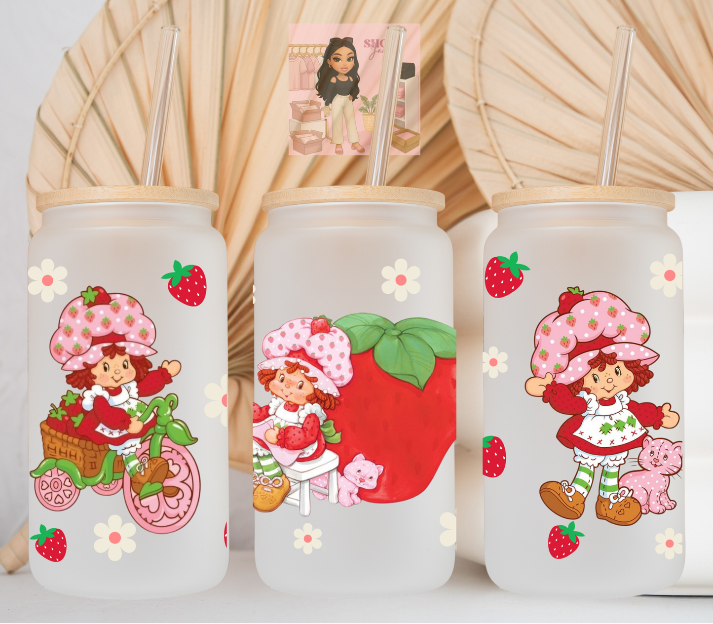 Strawberry Short & Cat UvDTF cup wraps