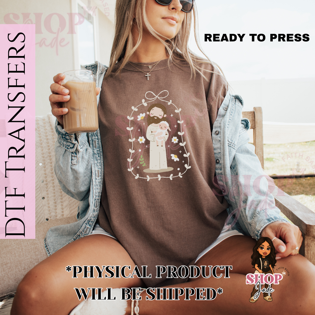 Jesus & Lamb DTF Transfer (Ready to Press)