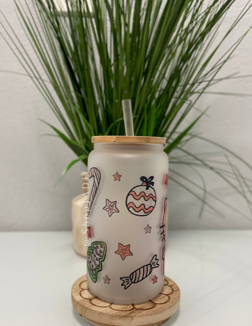 Kitty Grinchy Christmas Glass Cup