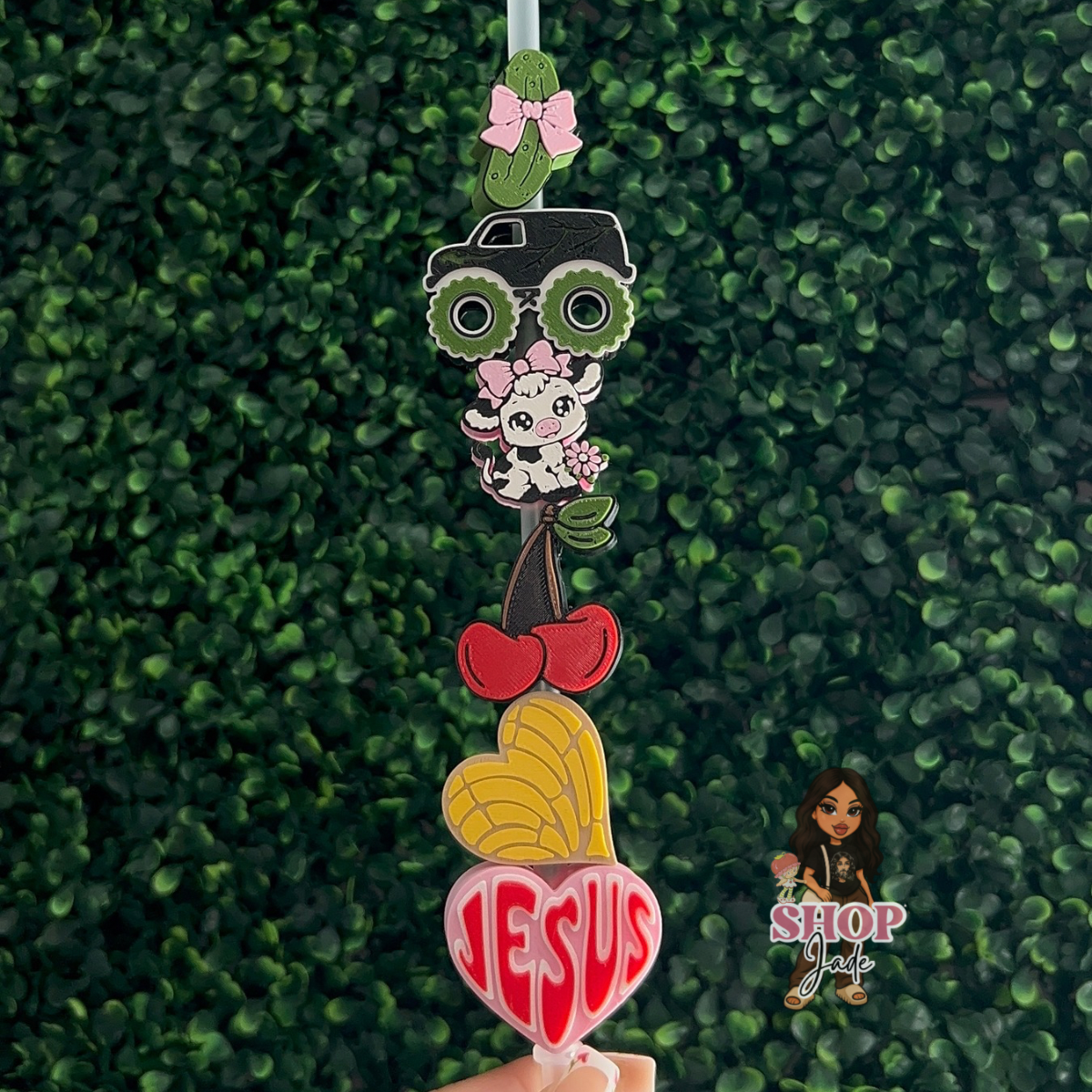 6pc mix straw toppers