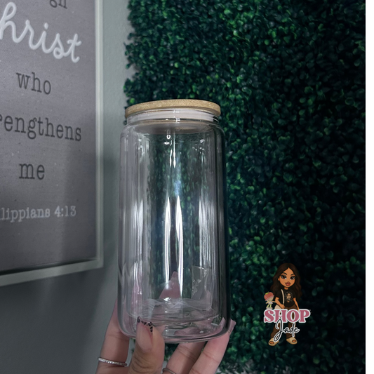 16oz Glass Snowglobe Cup