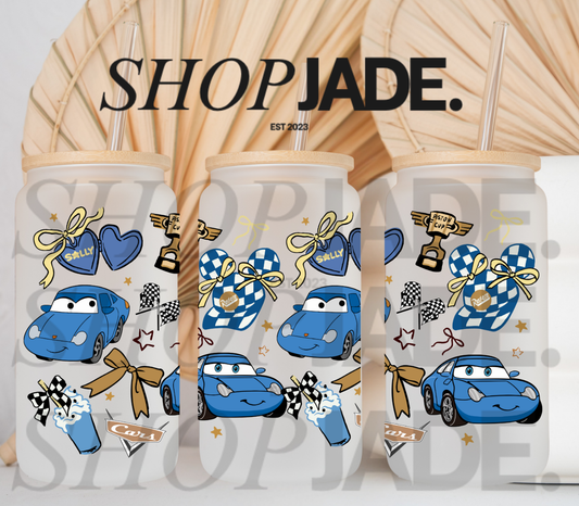 Blue Car Coquette Uv DTF Cup Wraps