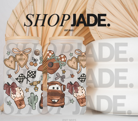Pastel Brown Car Uv DTF Cup Wraps