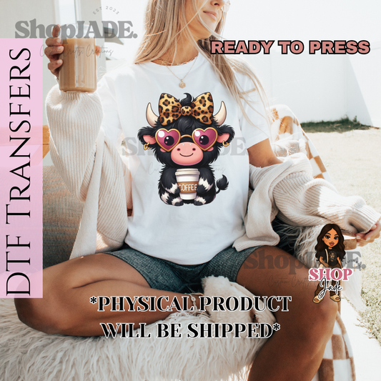 R20 Bow Cow “Coffee” DTF Transfers (Ready to Press)