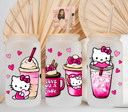 HK pink coffee Valentines UvDTF cup wraps