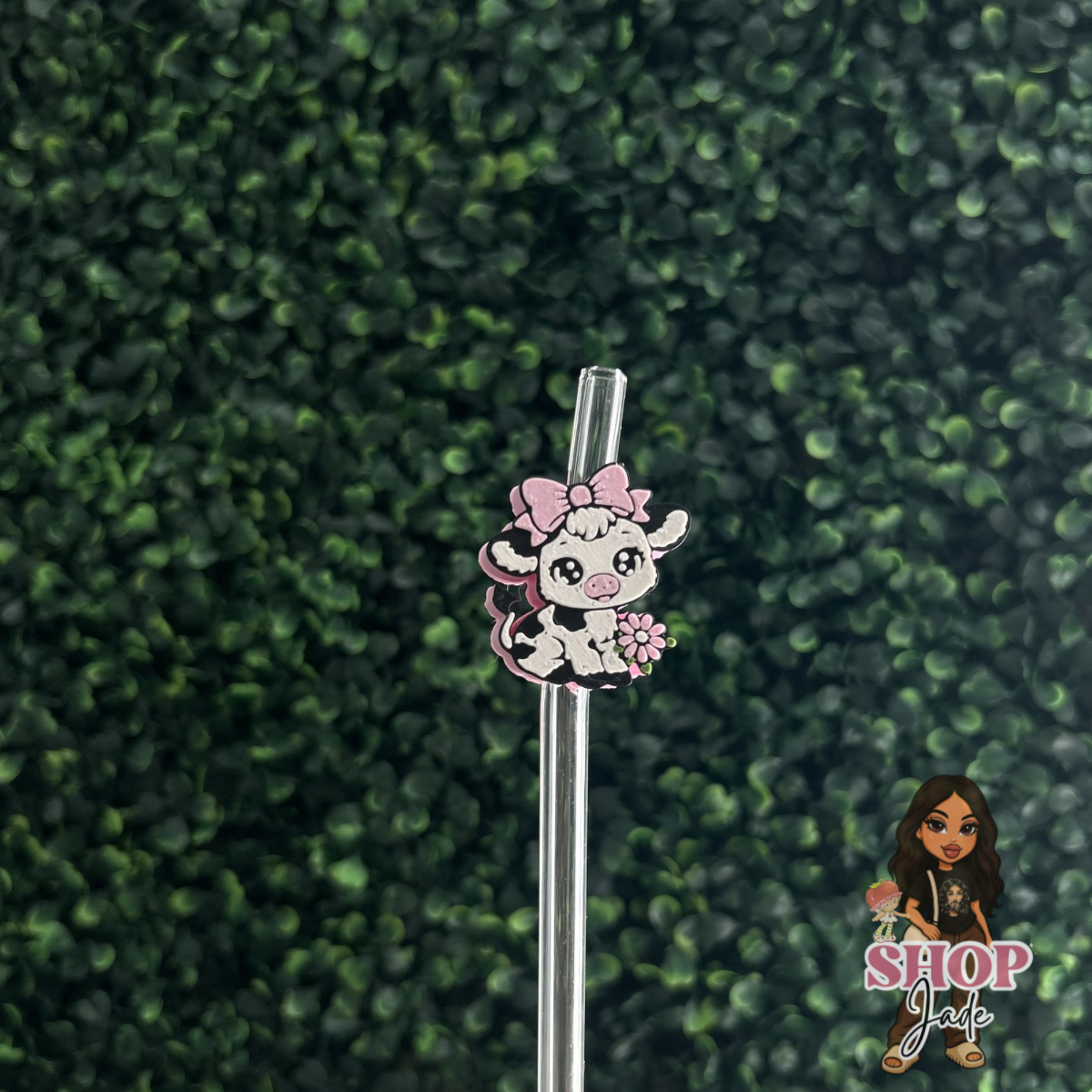 Girly Cow Straw toppers