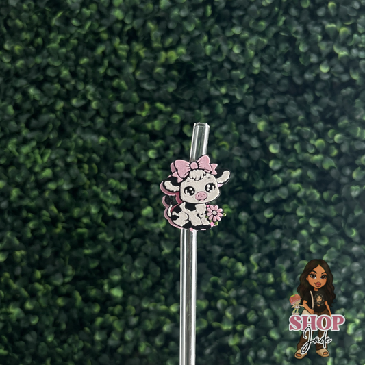 Girly Cow Straw toppers