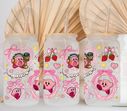 Pink Coquette Kirb Uv DTF Cup Wraps