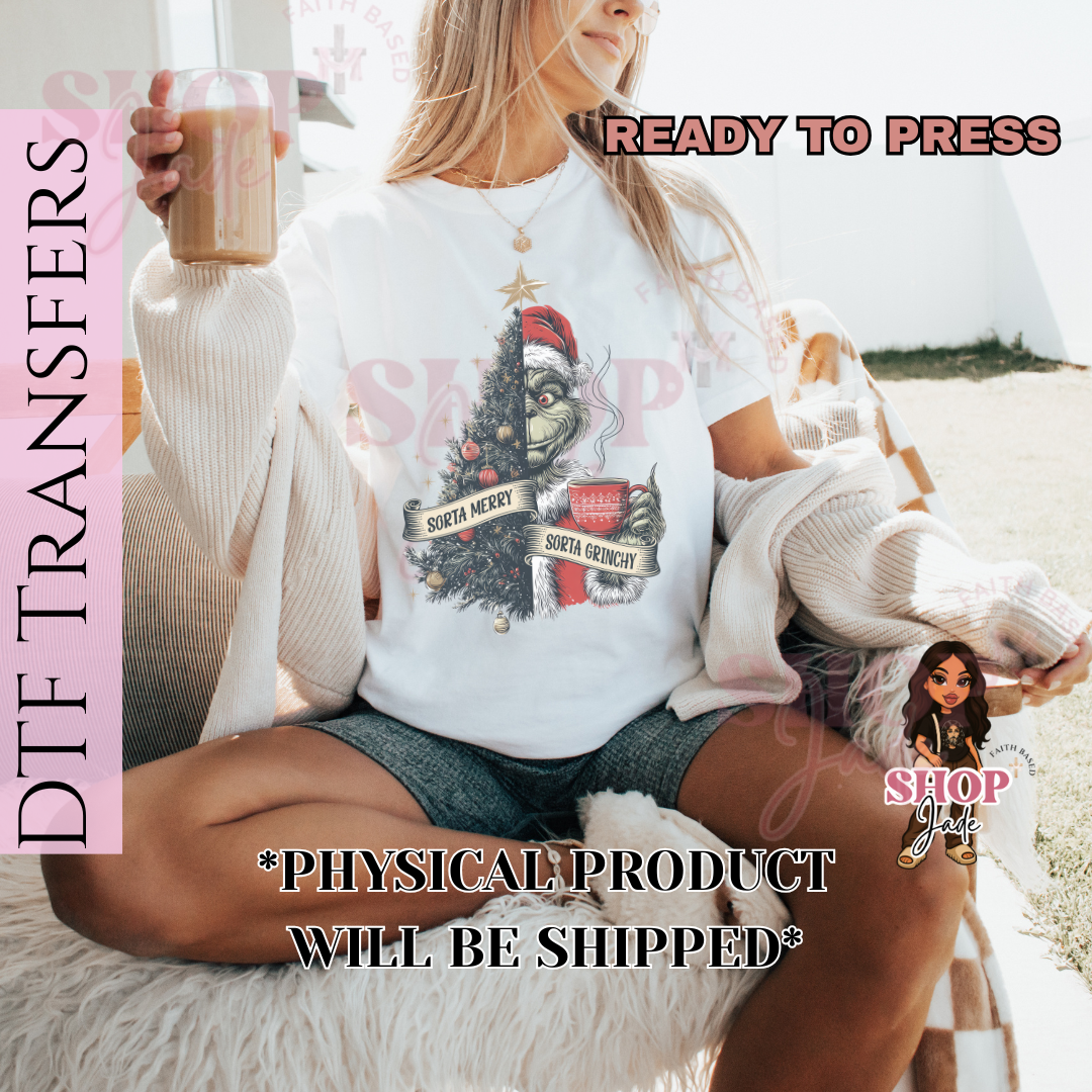 CH38 Sorta Merry Christmas DTF Transfers (Ready to Press)