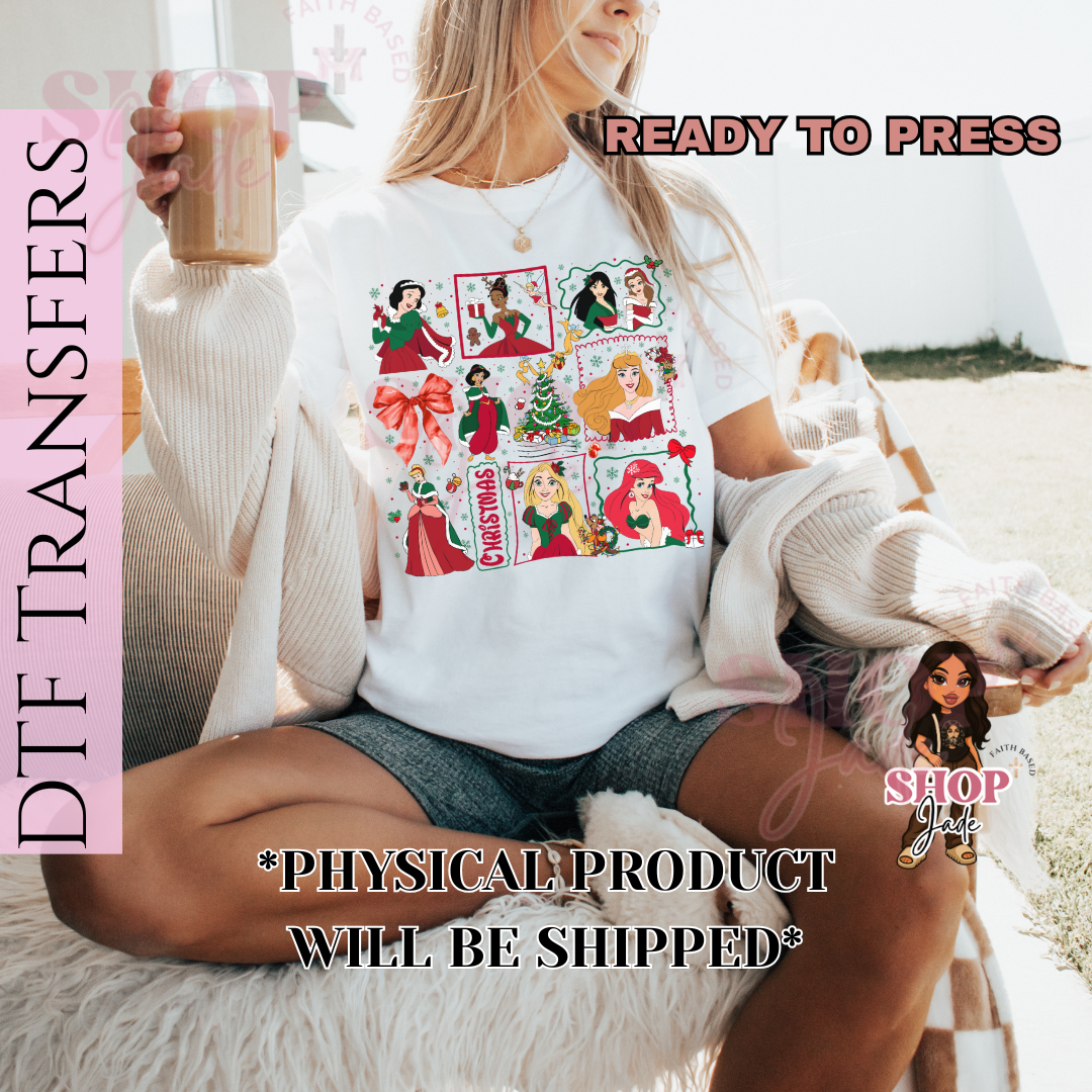 CH31 Coquette Princesses Christmas DTF Transfers (Ready to Press)