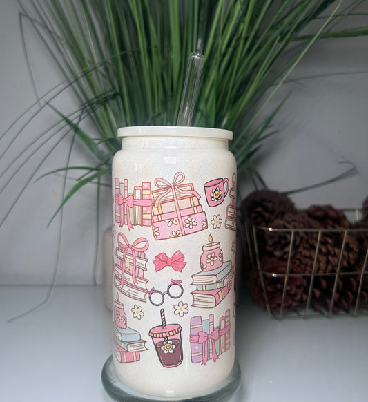 16oz Book Coffee lover Glass Cup