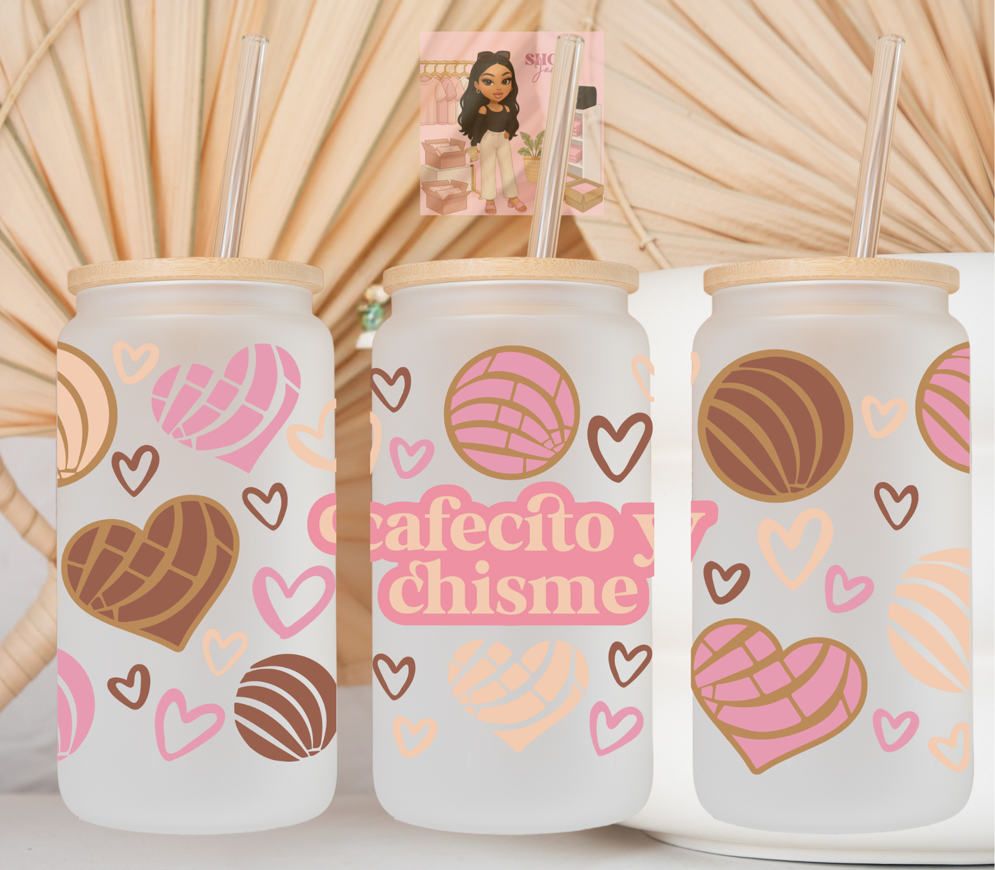 Cafecito y Chisme Conchas UvDTF cup wraps