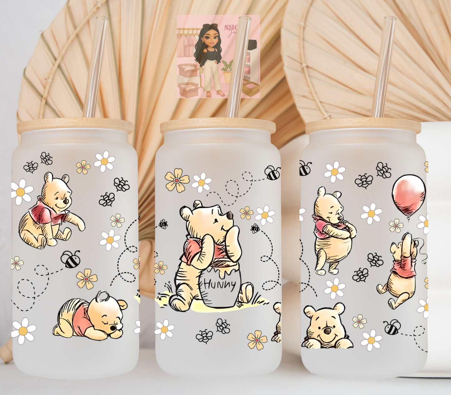 Honey Balloon Bear UvDTF cup wraps