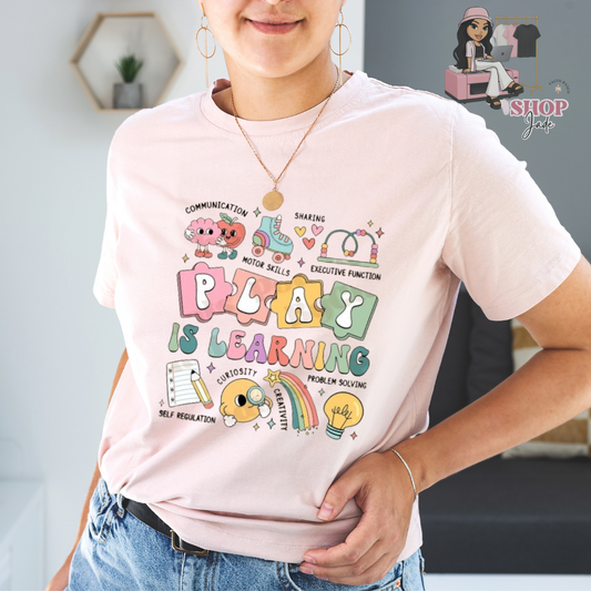 Teacher “Play is Learning” Comfort color tees
