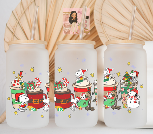 Christmas snoopy coffee UvDTF cup wraps