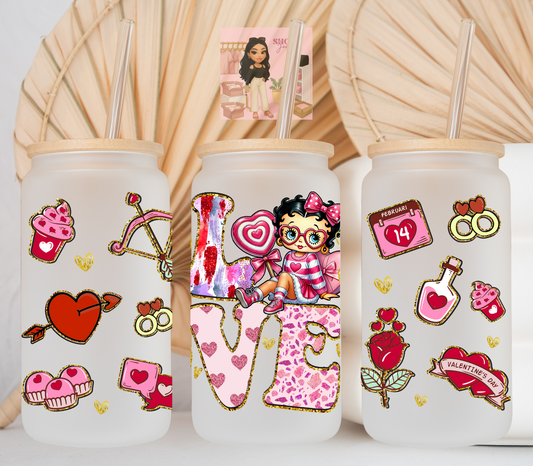 Betty Love Valentines UvDTF cup wraps