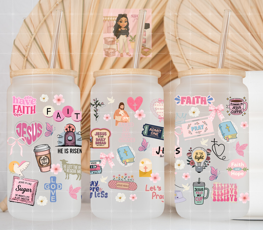 Pink Faith UvDTF cup wraps