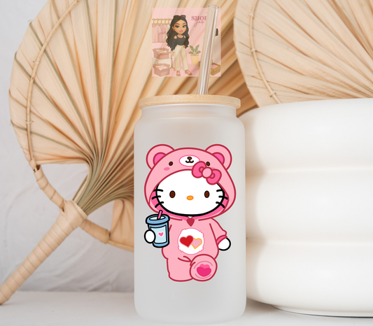 Pink Cozy Kitty UvDTF cup wraps