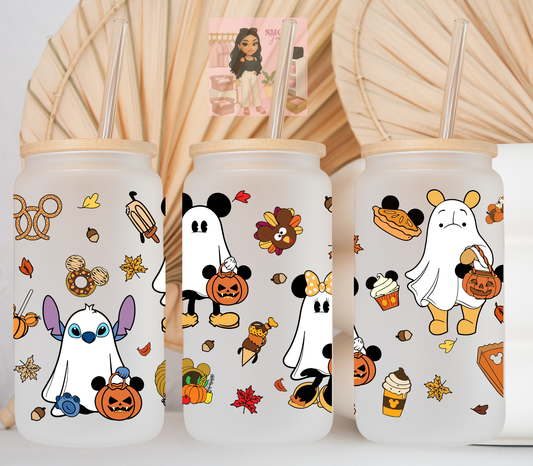 Fall Thanksgiving Halloween Friends UvDTF cup wrap