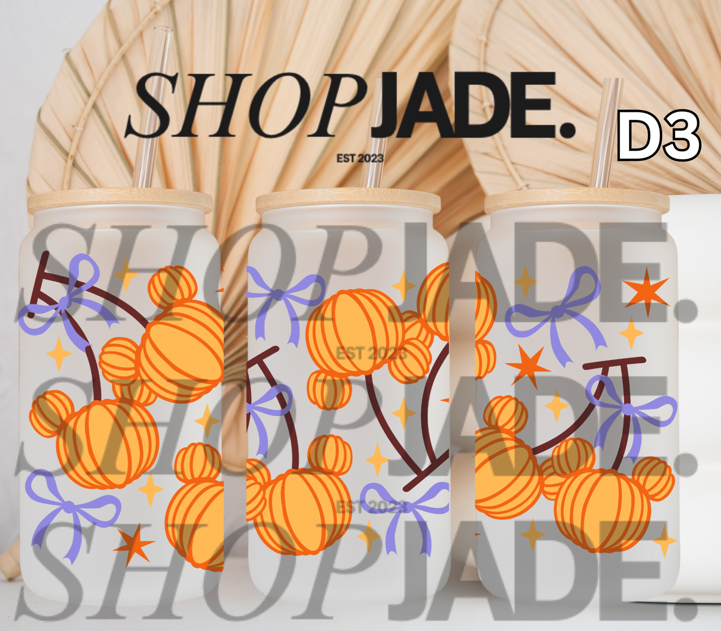 D3 Pumpkin Mouse Cherry Heads UvDTF Cup Wraps