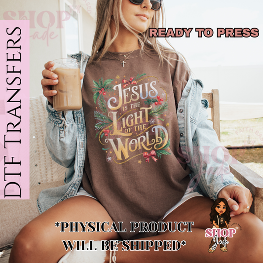 F93 Jesus is Light DTF Transfers (Ready to Press)