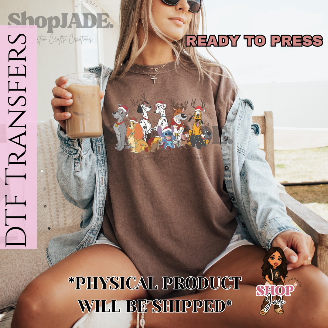 CH69 Christmas DIS Dogs DTF Transfers (Ready to Press)